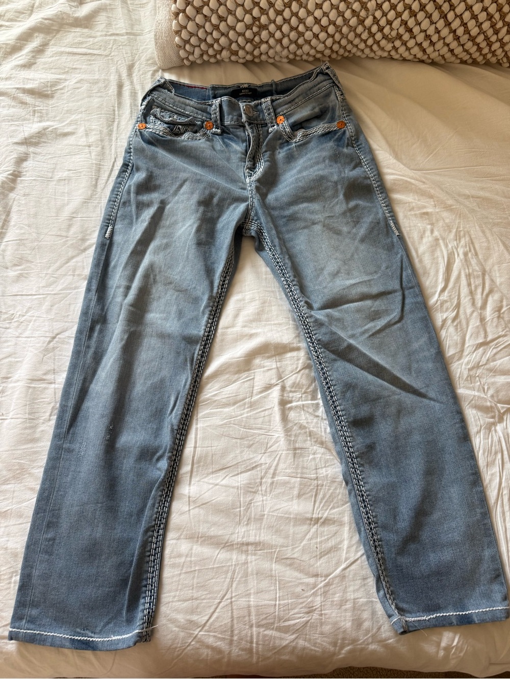 Y2K True Religion Women's Medium Blue Straight-Leg Jeans